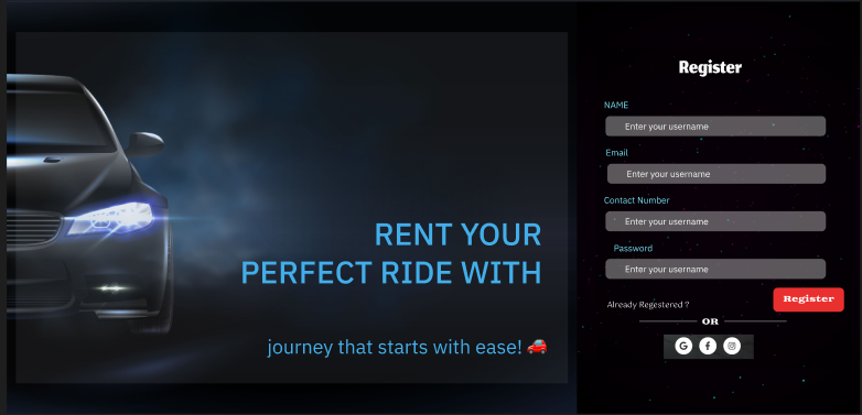 Screenshot of Rent-A-Car Management System